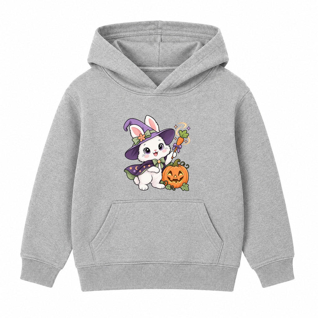 Witch Bunny kids Halloween hoodie - Heather Grey