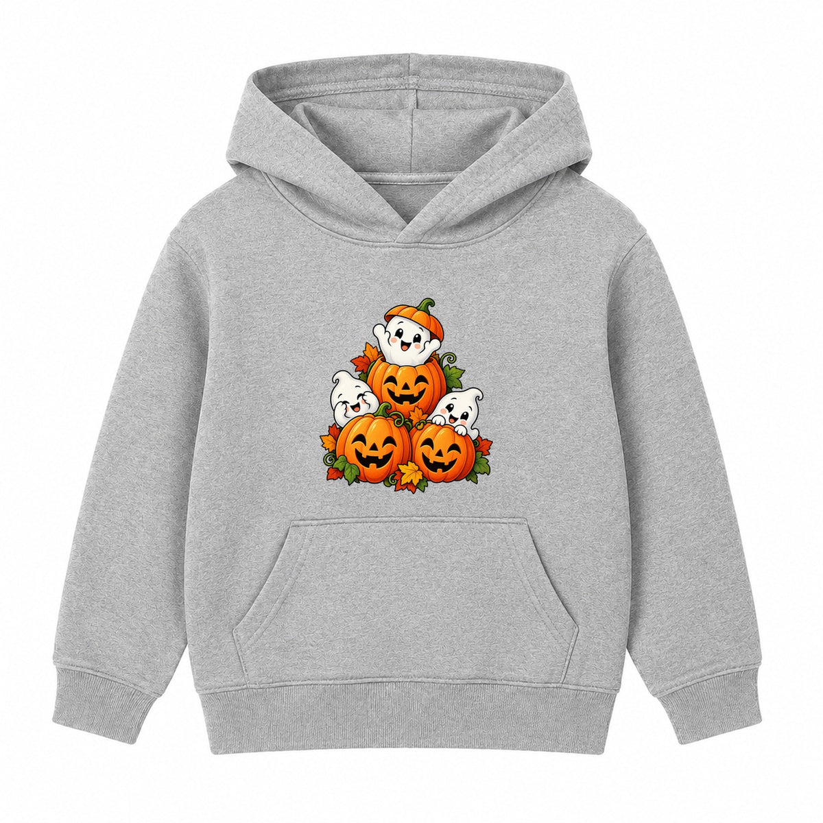 Ghost Stack kids Halloween hoodie - Heather Grey