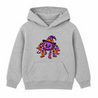 Spider In Wellies kids Halloween hoodie - Heather Grey