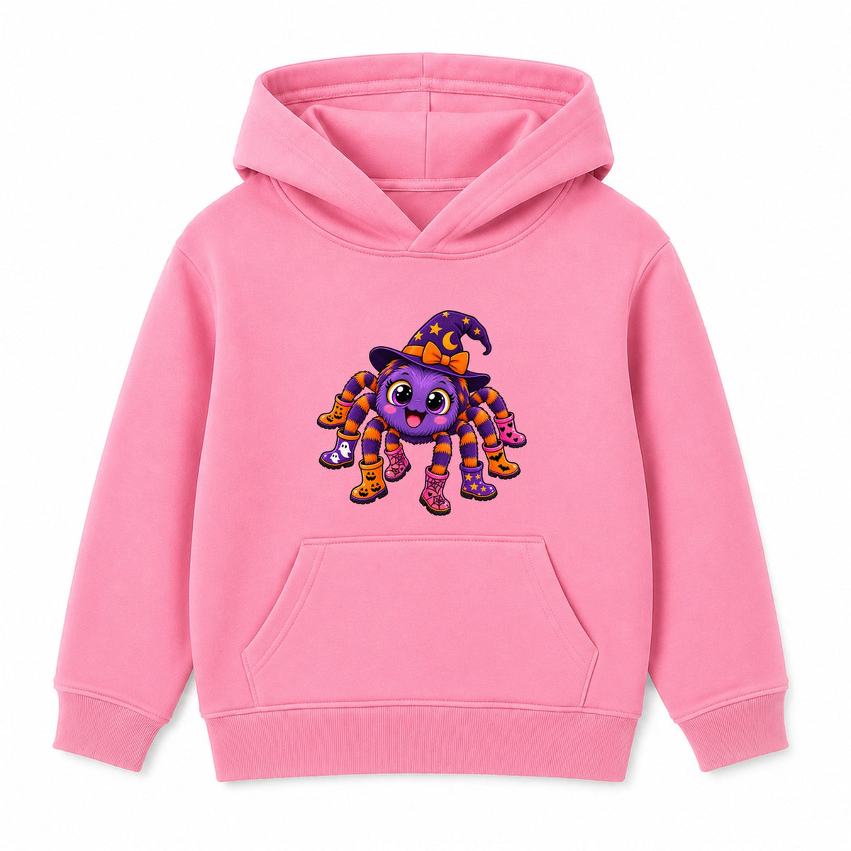 Spider In Wellies kids Halloween hoodie - Pink