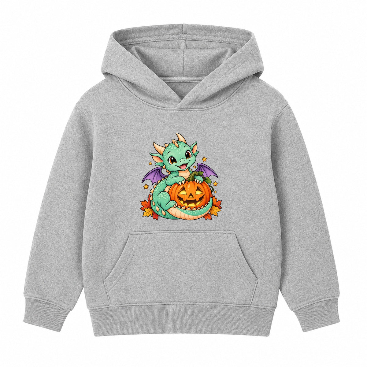 Dragon and Lantern kids Halloween hoodie - Heather Grey