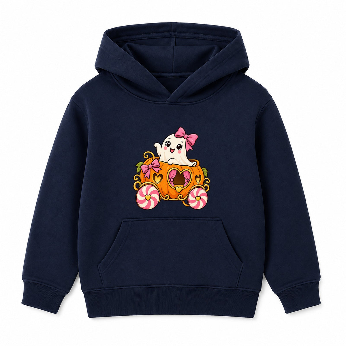 Bow Ghost kids Halloween hoodie - Navy