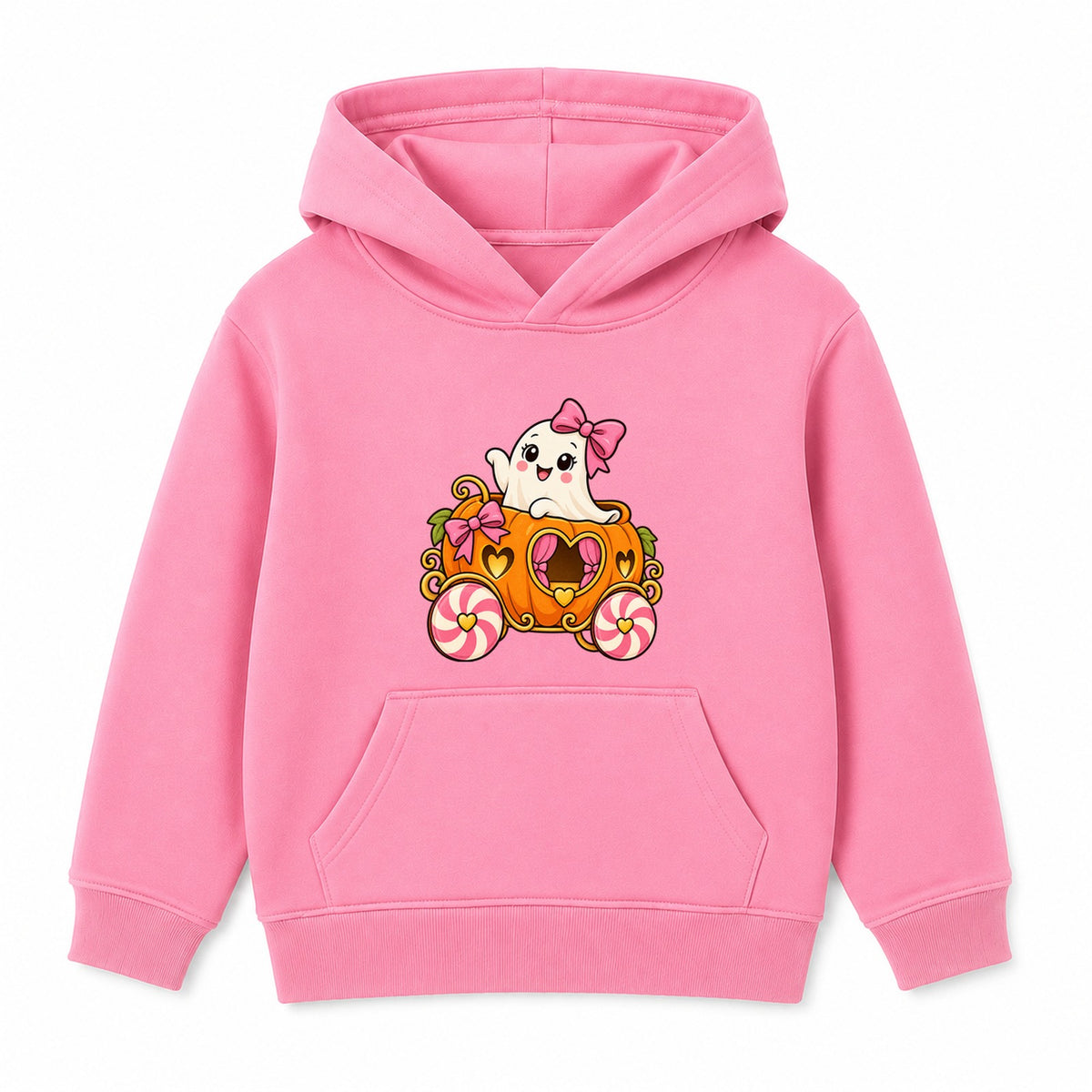 Bow Ghost kids Halloween hoodie - Pink