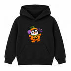 Pumpkin Penguin kids Halloween hoodie - Black