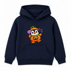 Pumpkin Penguin kids Halloween hoodie - Navy