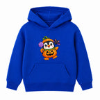 Pumpkin Penguin kids Halloween hoodie - Royal Blue