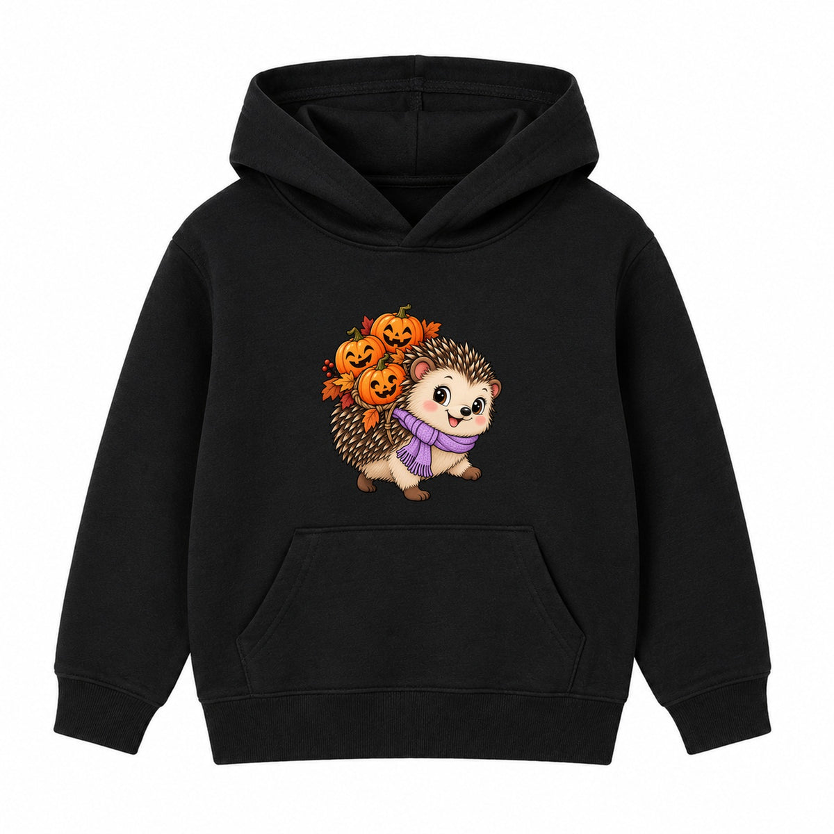 Lantern Hedgehog kids Halloween hoodie - Black