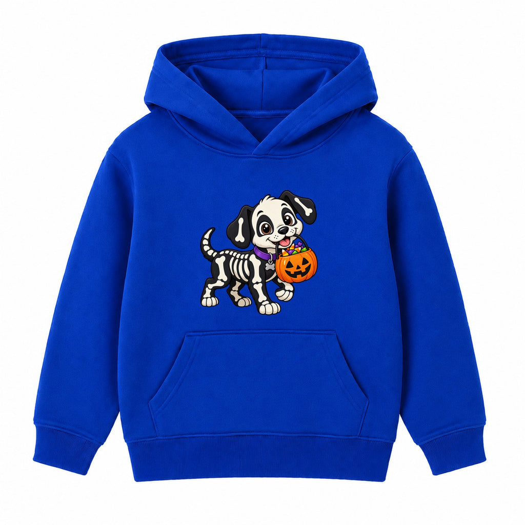Skeleton Puppy kids Halloween hoodie - Royal Blue