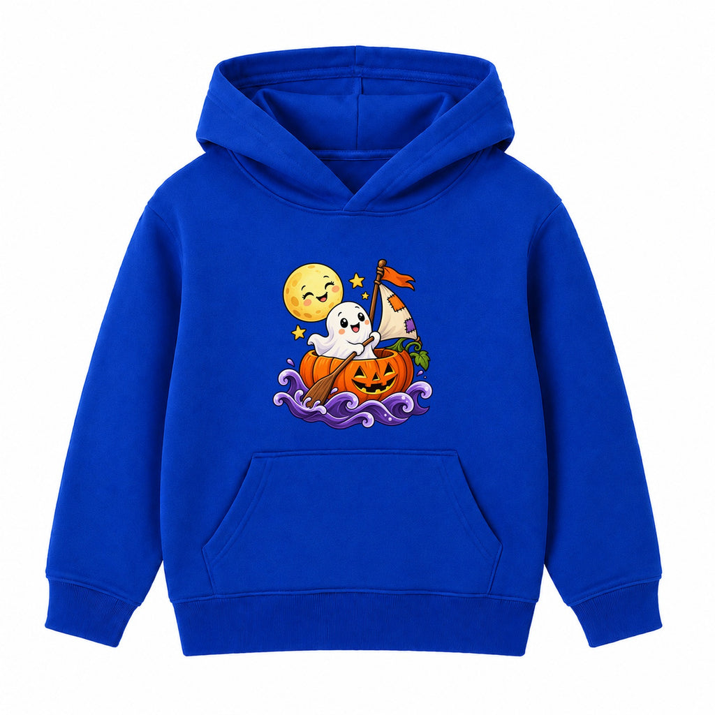 Pumpkin Boat Ghost kids Halloween hoodie - Royal Blue