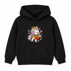 Pumpkin Unicorn kids Halloween hoodie - Black