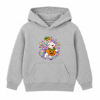 Pumpkin Unicorn kids Halloween hoodie - Heather Grey