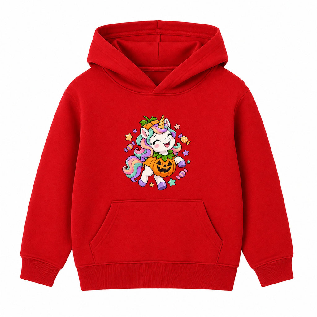 Pumpkin Unicorn kids Halloween hoodie - Red