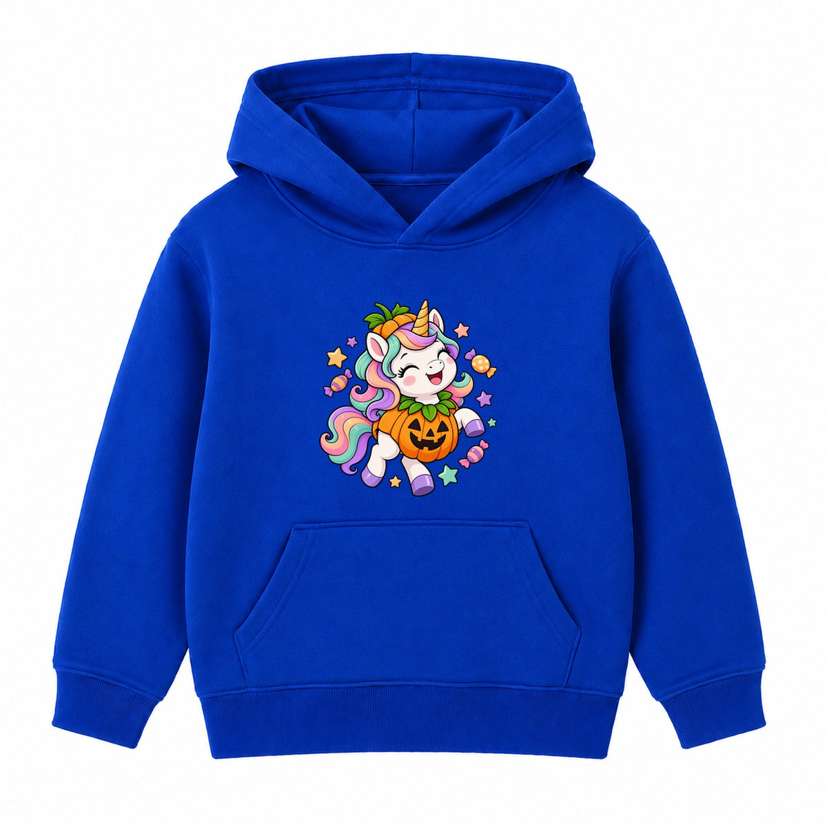 Pumpkin Unicorn kids Halloween hoodie - Royal Blue