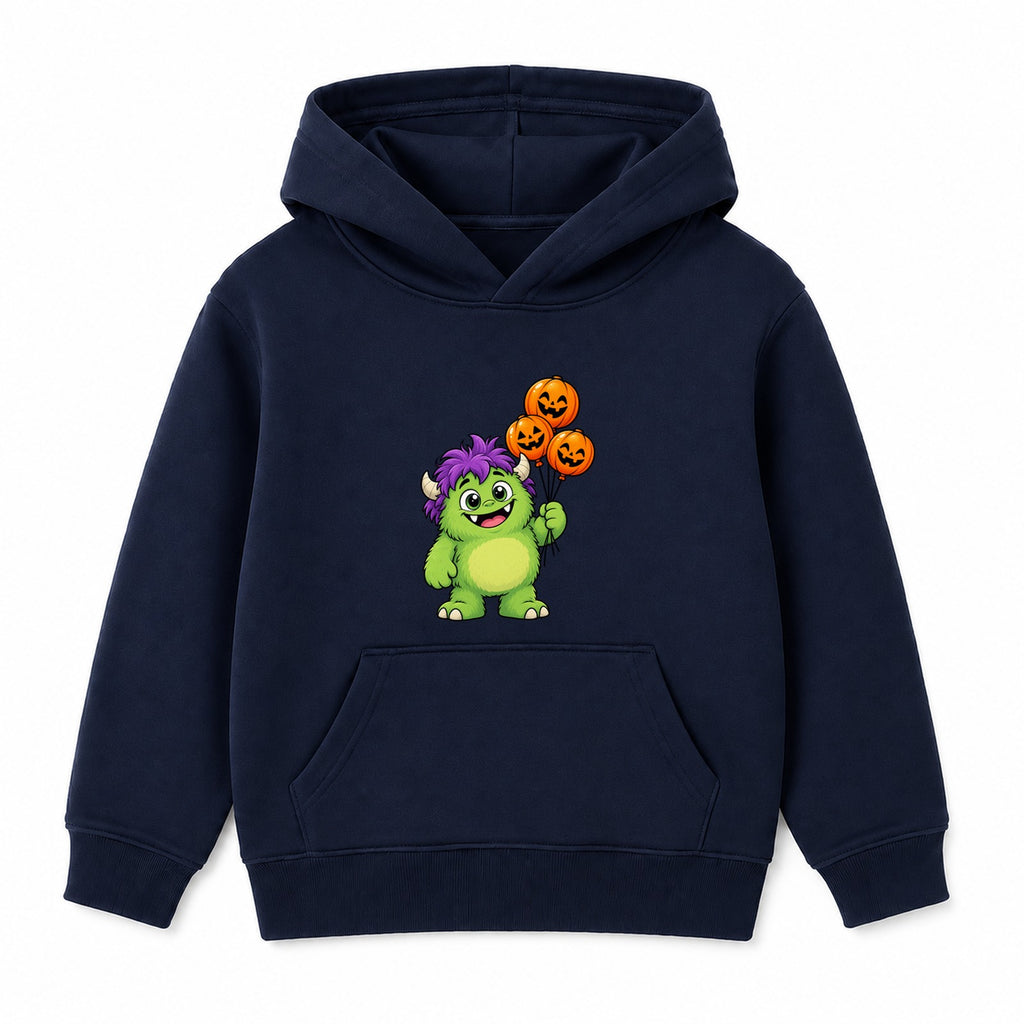 Friendly Green Monster kids Halloween hoodie - Navy