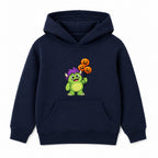 Friendly Green Monster kids Halloween hoodie - Navy
