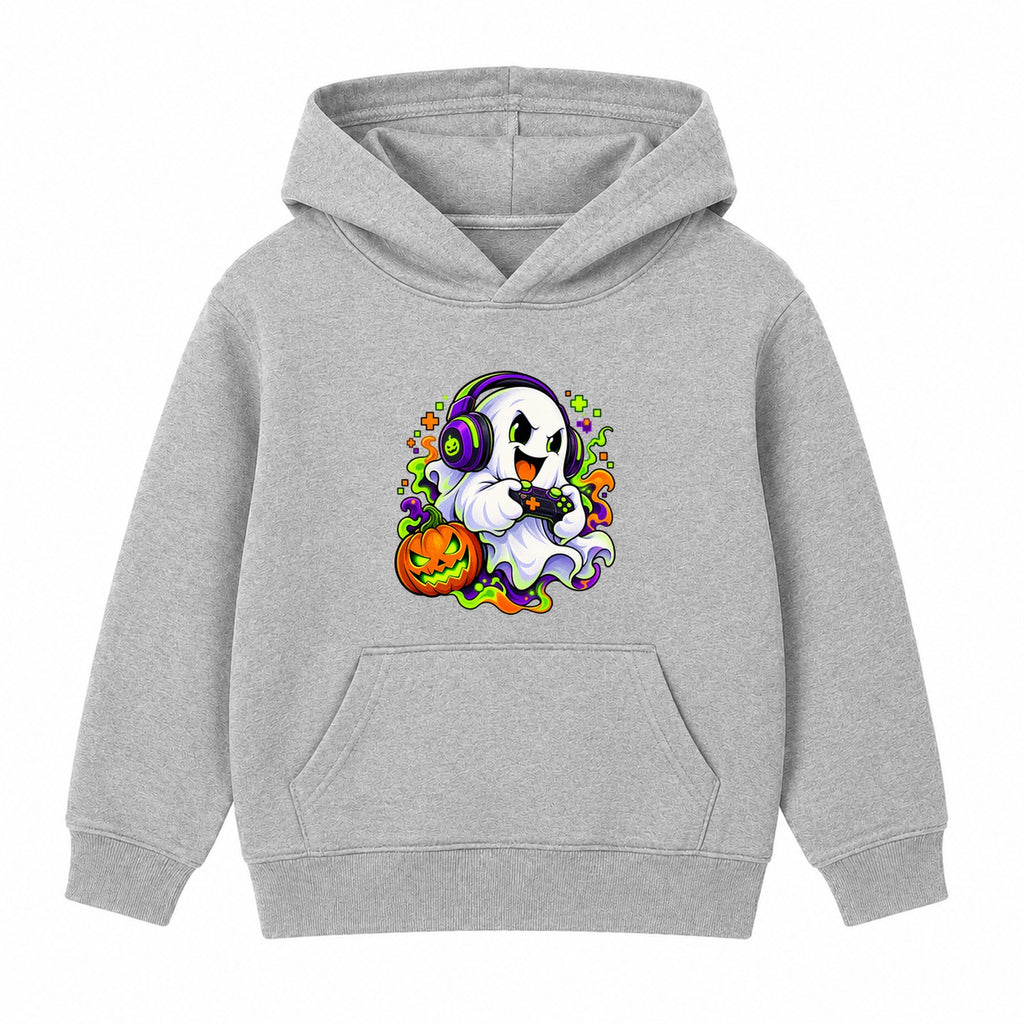 Ghost Gamer kids Halloween hoodie - Heather Grey