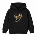 Skeleton T-Rex kids Halloween hoodie - Black