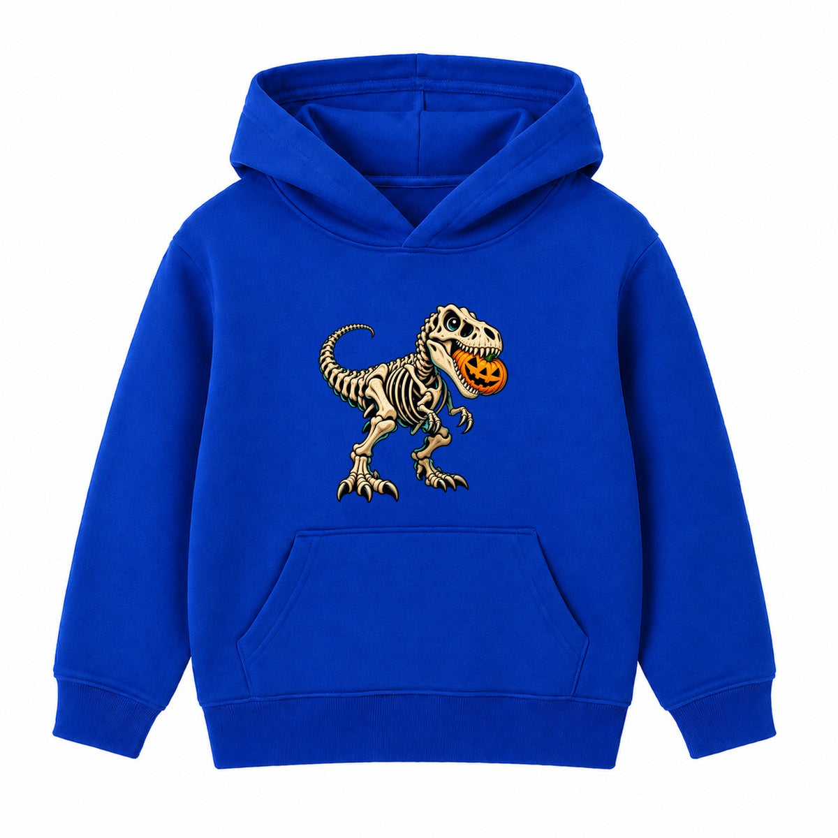 Skeleton T-Rex kids Halloween hoodie - Royal Blue