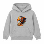Broomstick Cat kids Halloween hoodie - Heather Grey