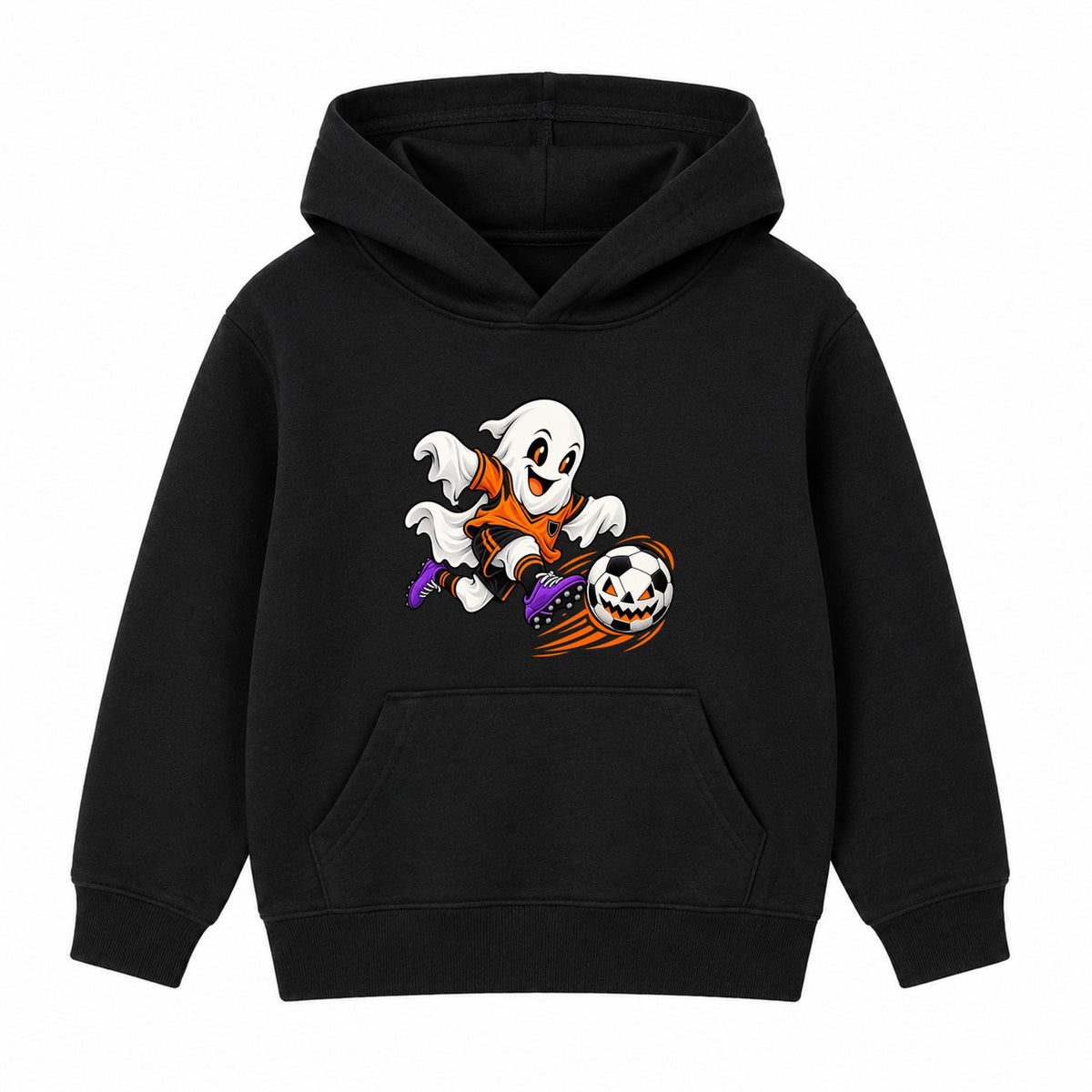 Ghost Footballer kids Halloween hoodie - Black