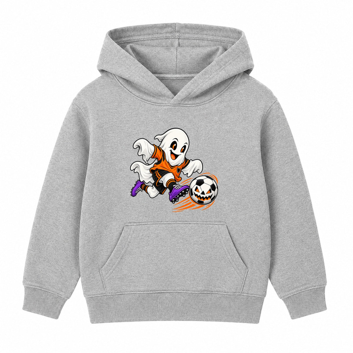 Ghost Footballer kids Halloween hoodie - Heather Grey