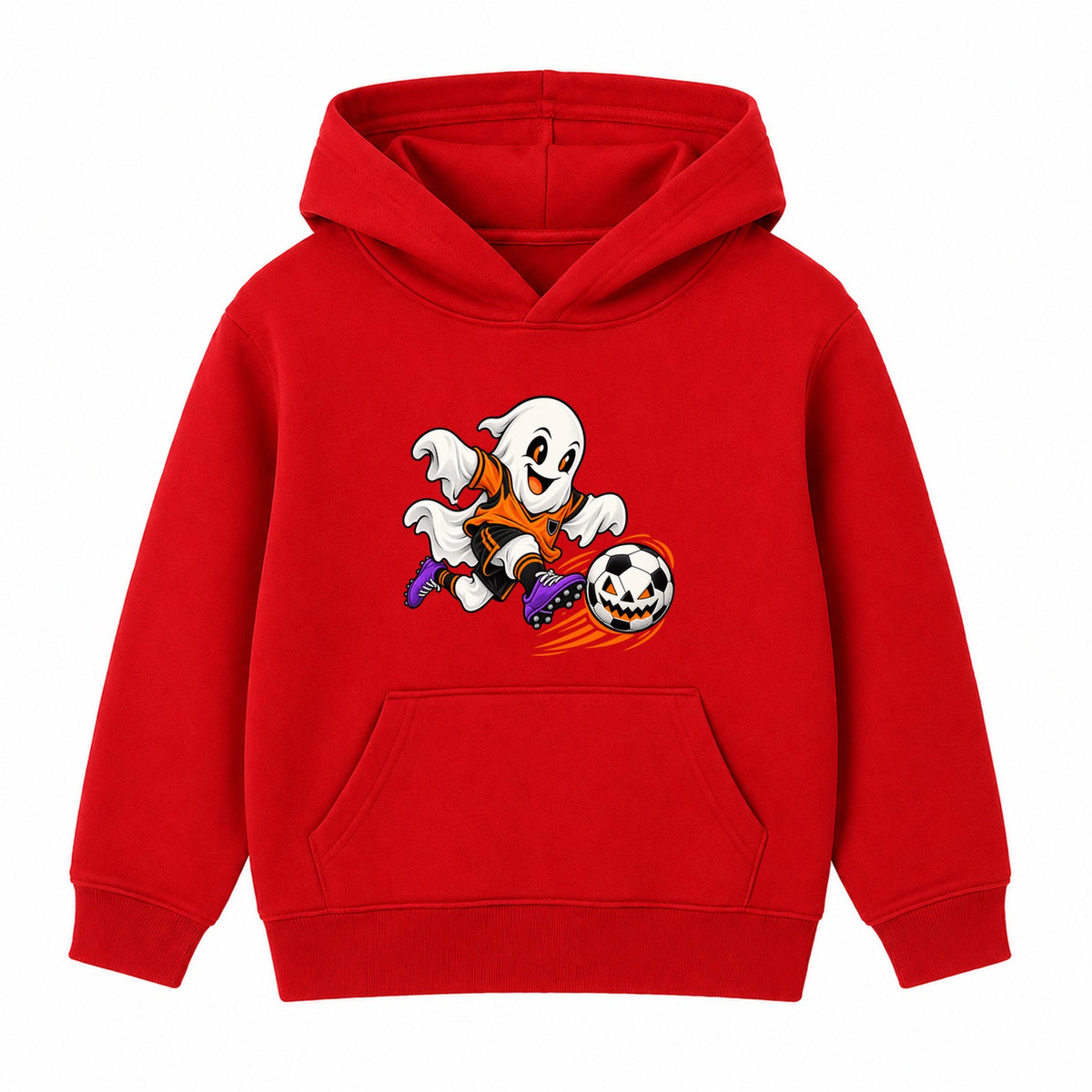 Ghost Footballer kids Halloween hoodie - Red