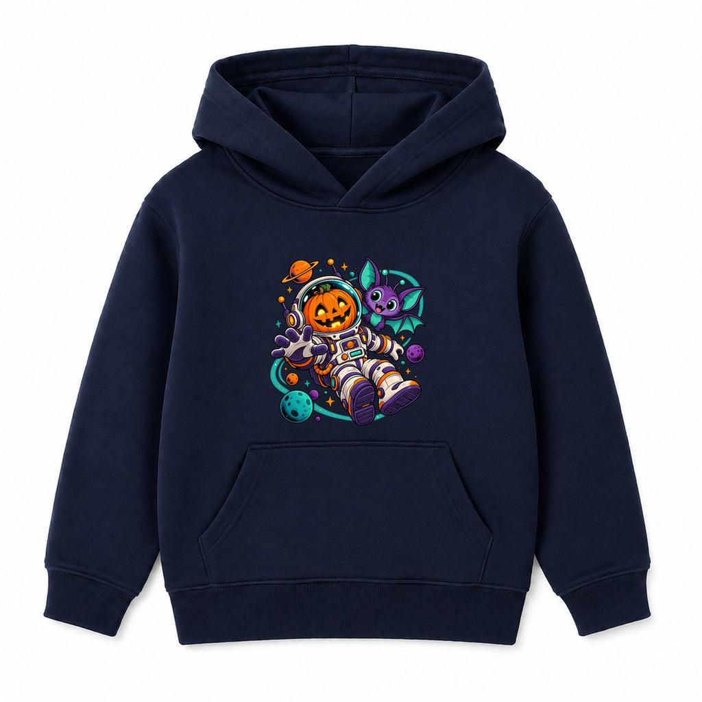Pumpkin Astronaut kids Halloween hoodie - Navy