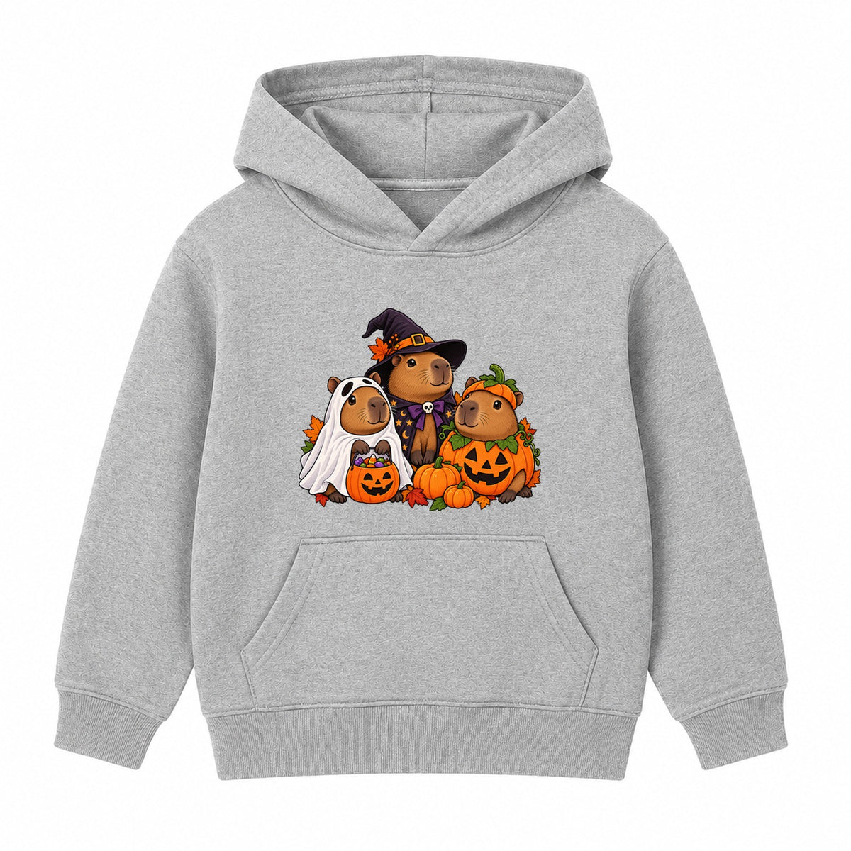 Capybara Costume Crew kids Halloween hoodie - Heather Grey