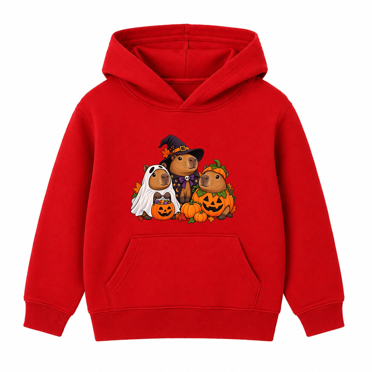 Capybara Costume Crew kids Halloween hoodie - Red