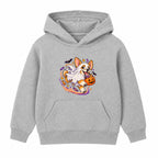 Ghost Corgi kids Halloween hoodie - Heather Grey