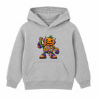 Pumpkin Robot kids Halloween hoodie - Heather Grey