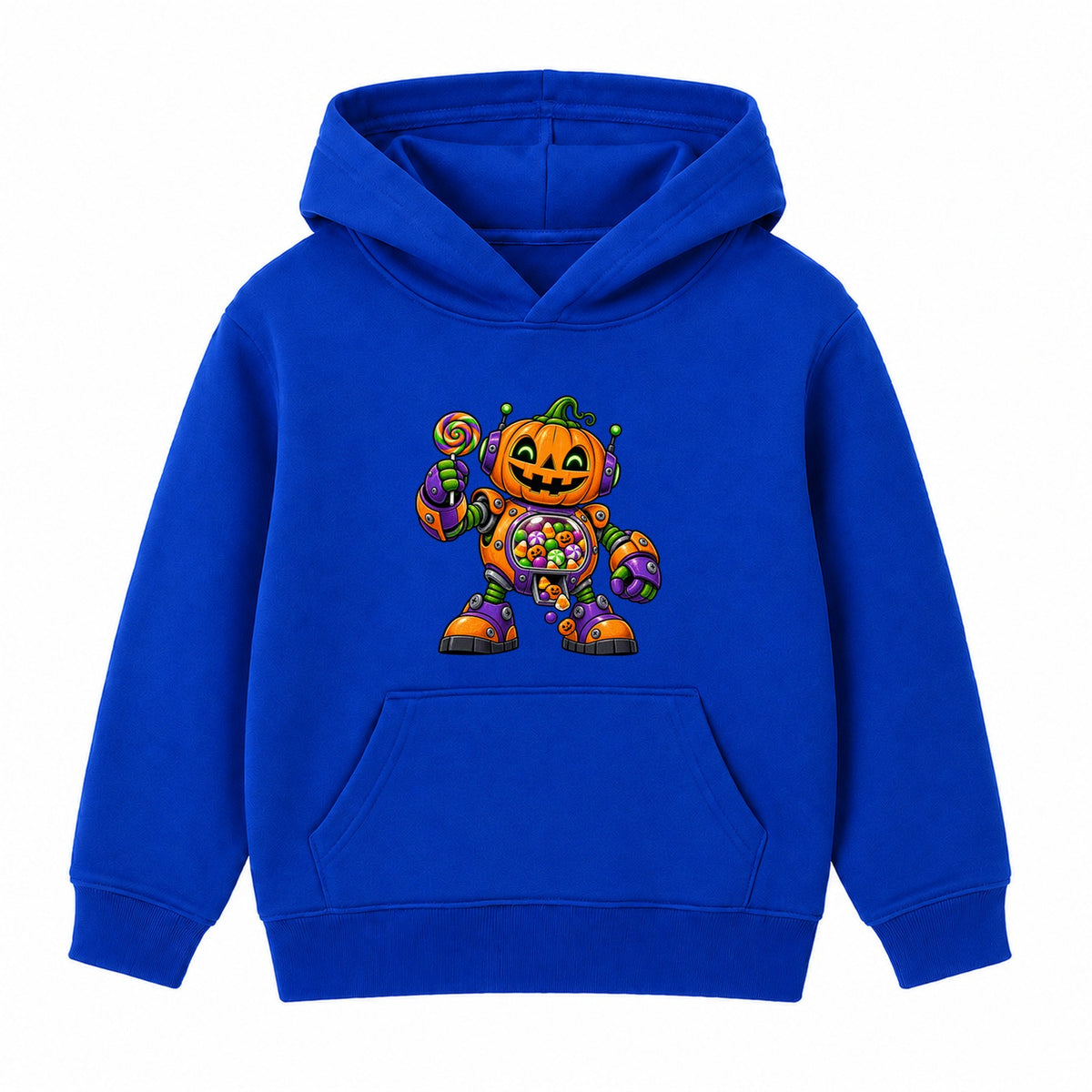 Pumpkin Robot kids Halloween hoodie - Royal Blue
