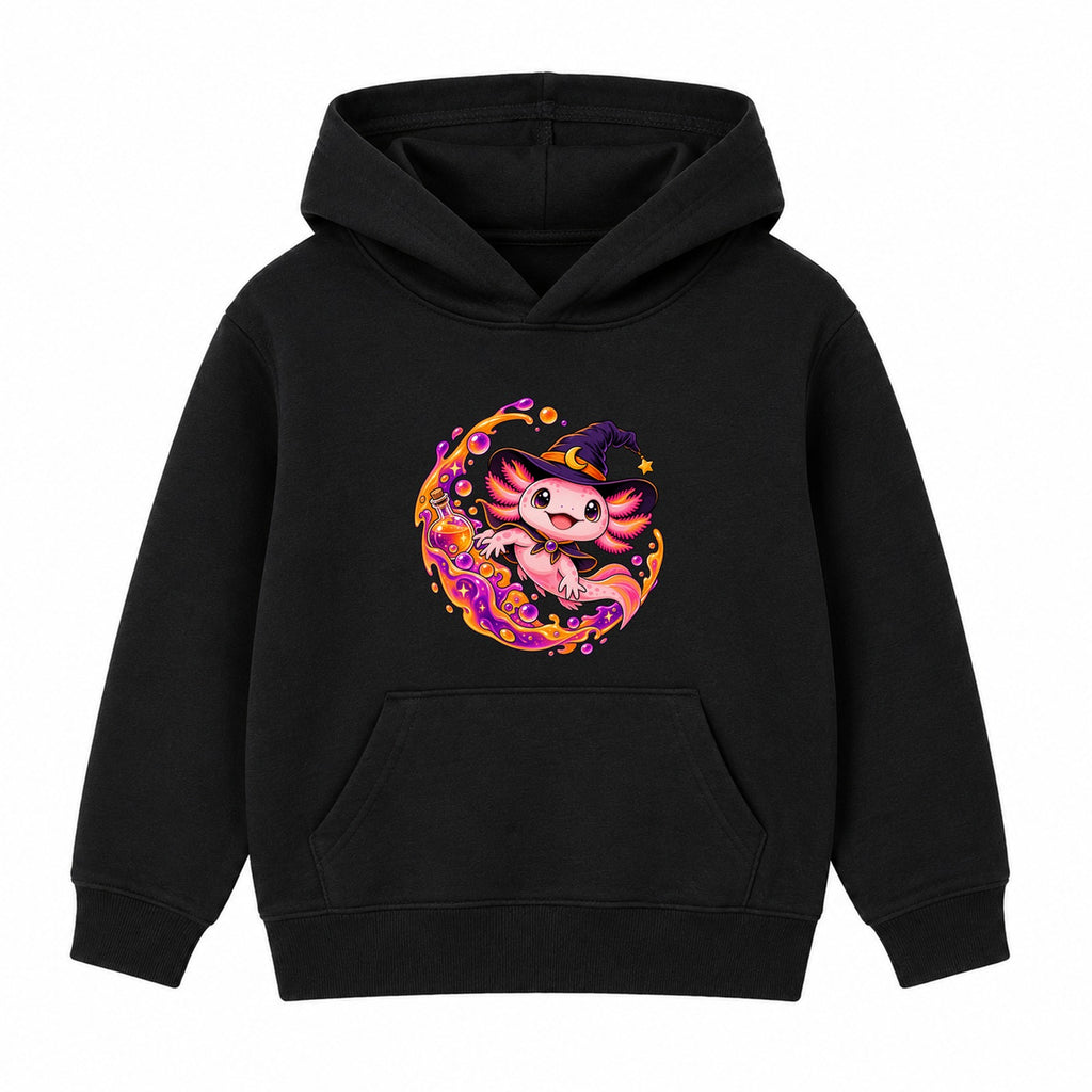 Witch Axolotl kids Halloween hoodie - Black