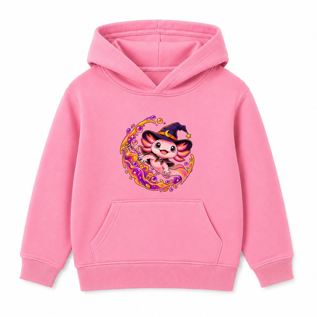 Witch Axolotl kids Halloween hoodie - Pink
