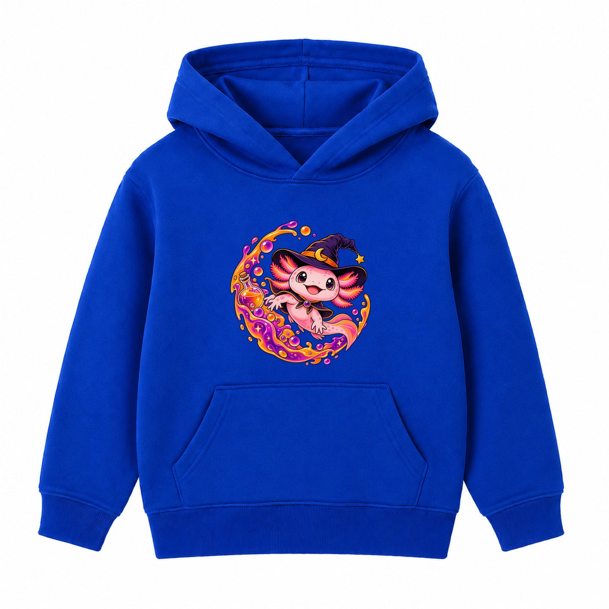 Witch Axolotl kids Halloween hoodie - Royal Blue