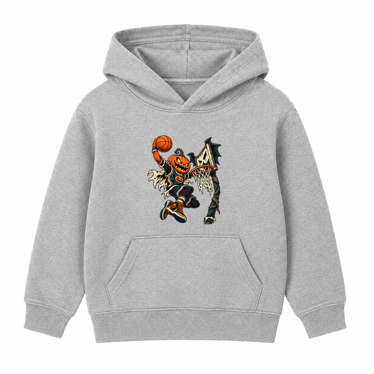 Pumpkin Dunk adult Halloween hoodie - Heather Grey