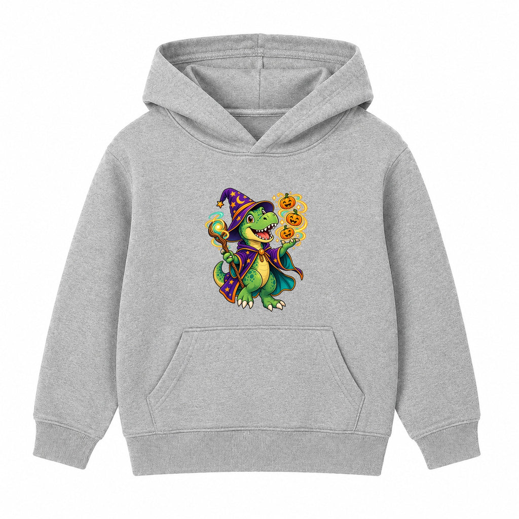 Wizard Dino kids Halloween hoodie - Heather Grey