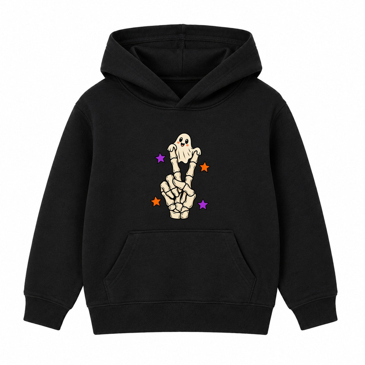 Peace Out Skeleton kids Halloween hoodie - Black