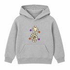 Peace Out Skeleton kids Halloween hoodie - Heather Grey