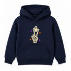Peace Out Skeleton kids Halloween hoodie - Navy