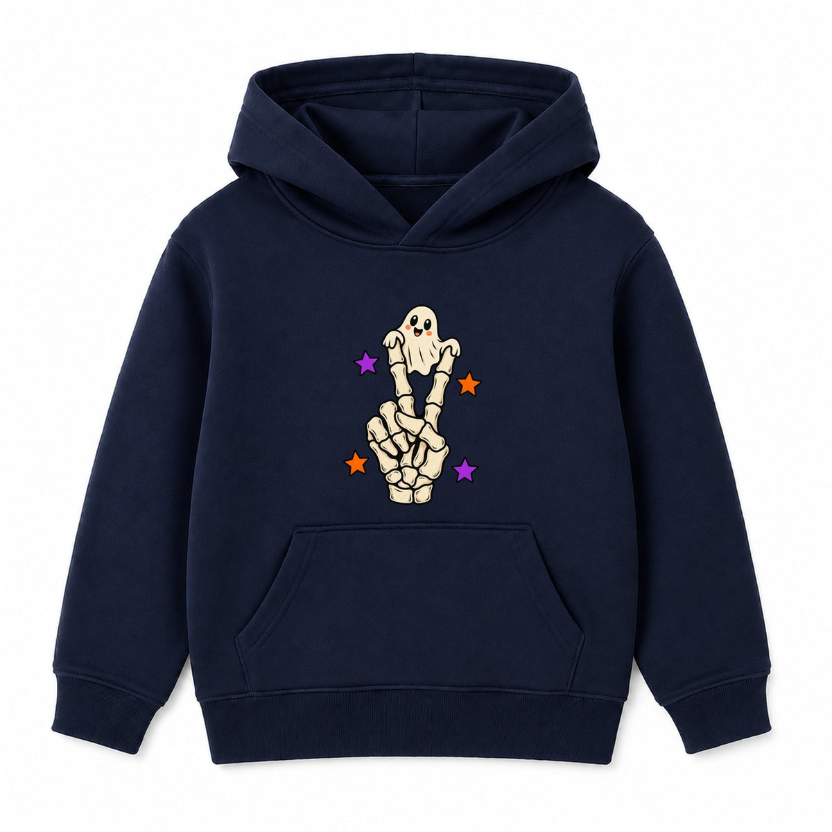 Peace Out Skeleton kids Halloween hoodie - Navy