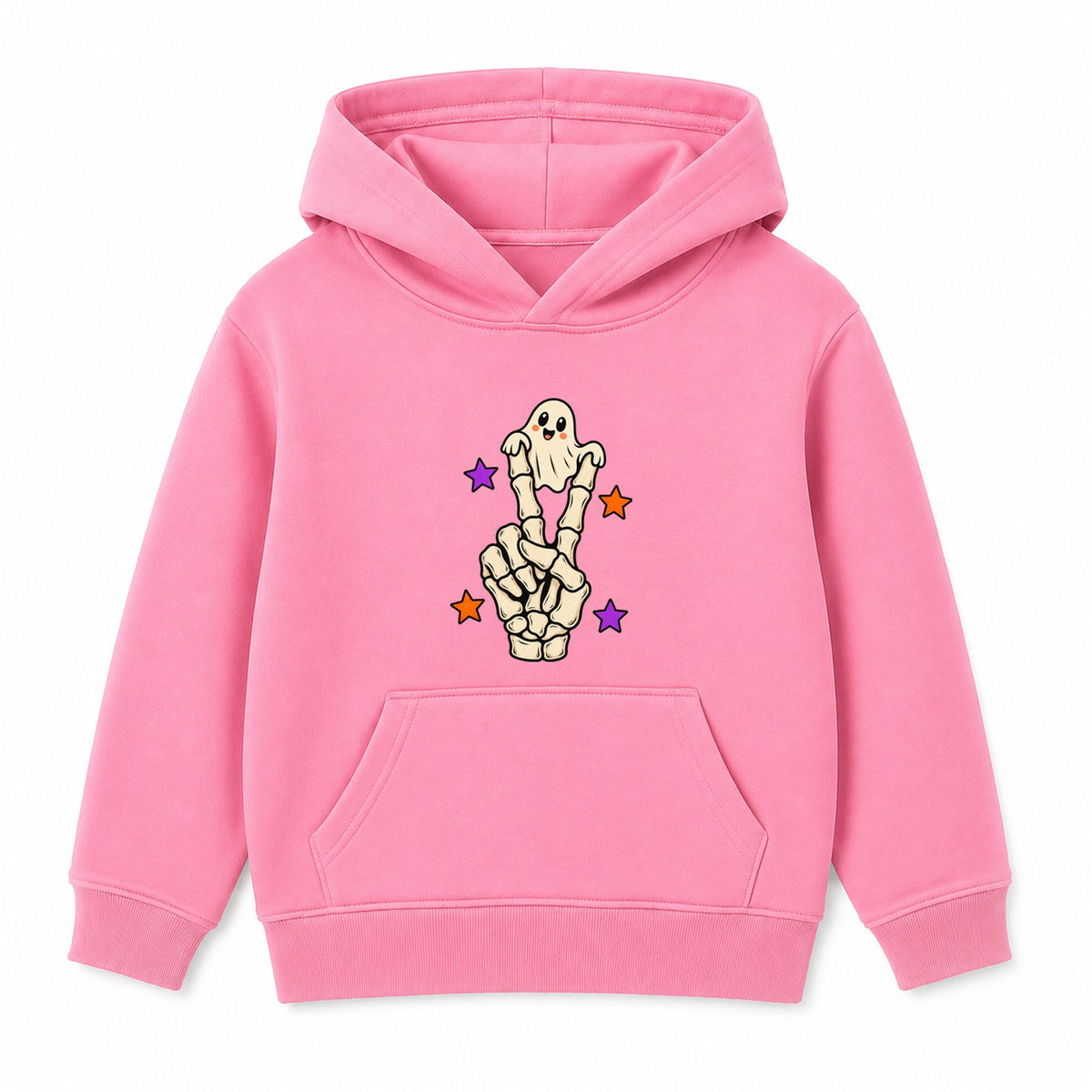 Peace Out Skeleton kids Halloween hoodie - Pink
