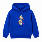 Peace Out Skeleton kids Halloween hoodie - Royal Blue