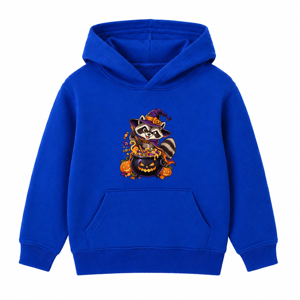 Raccoon Witch kids Halloween hoodie - Royal Blue