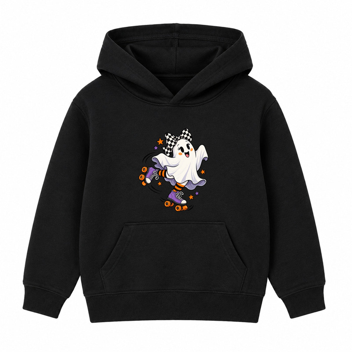 Roller Skate Ghost kids Halloween hoodie - Black