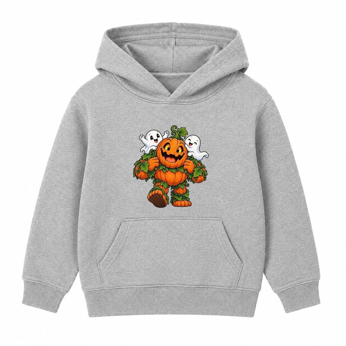 Giant Pumpkin Monster kids Halloween hoodie - Heather Grey