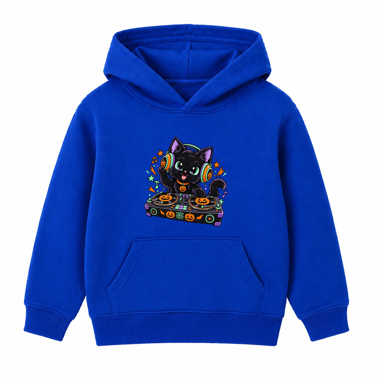 DJ Cat kids Halloween hoodie - Royal Blue