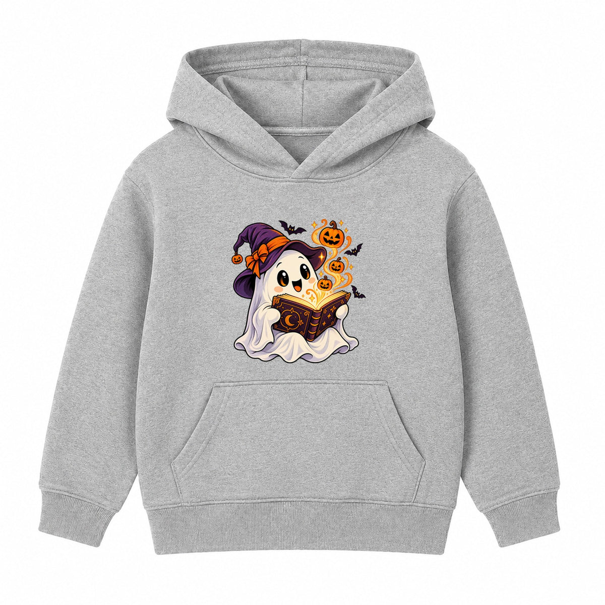 Storybook Ghost kids Halloween hoodie - Heather Grey