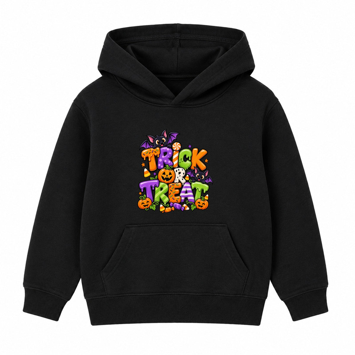 Trick Or Treat kids Halloween hoodie - Black