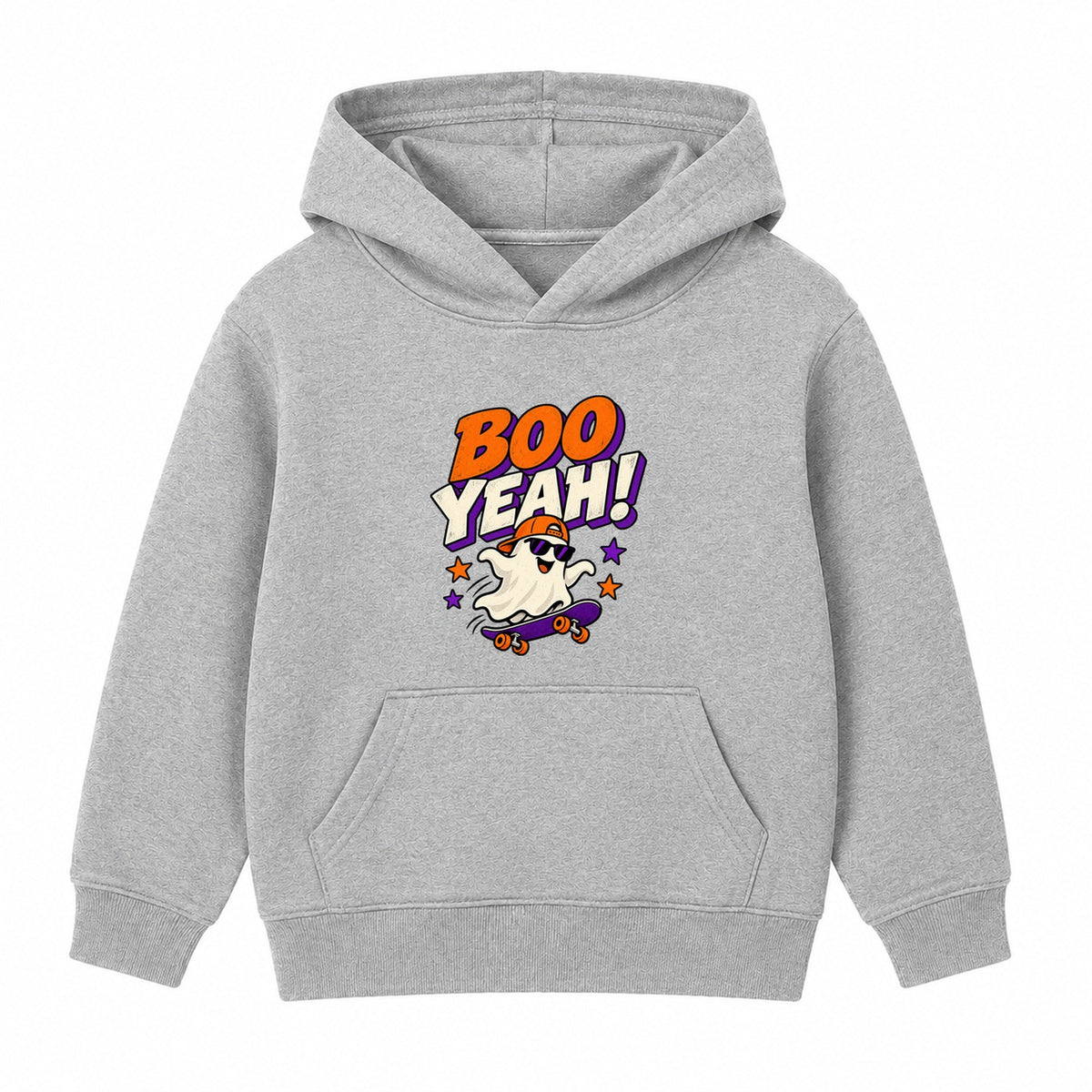 Boo Yeah kids Halloween hoodie - Heather Grey
